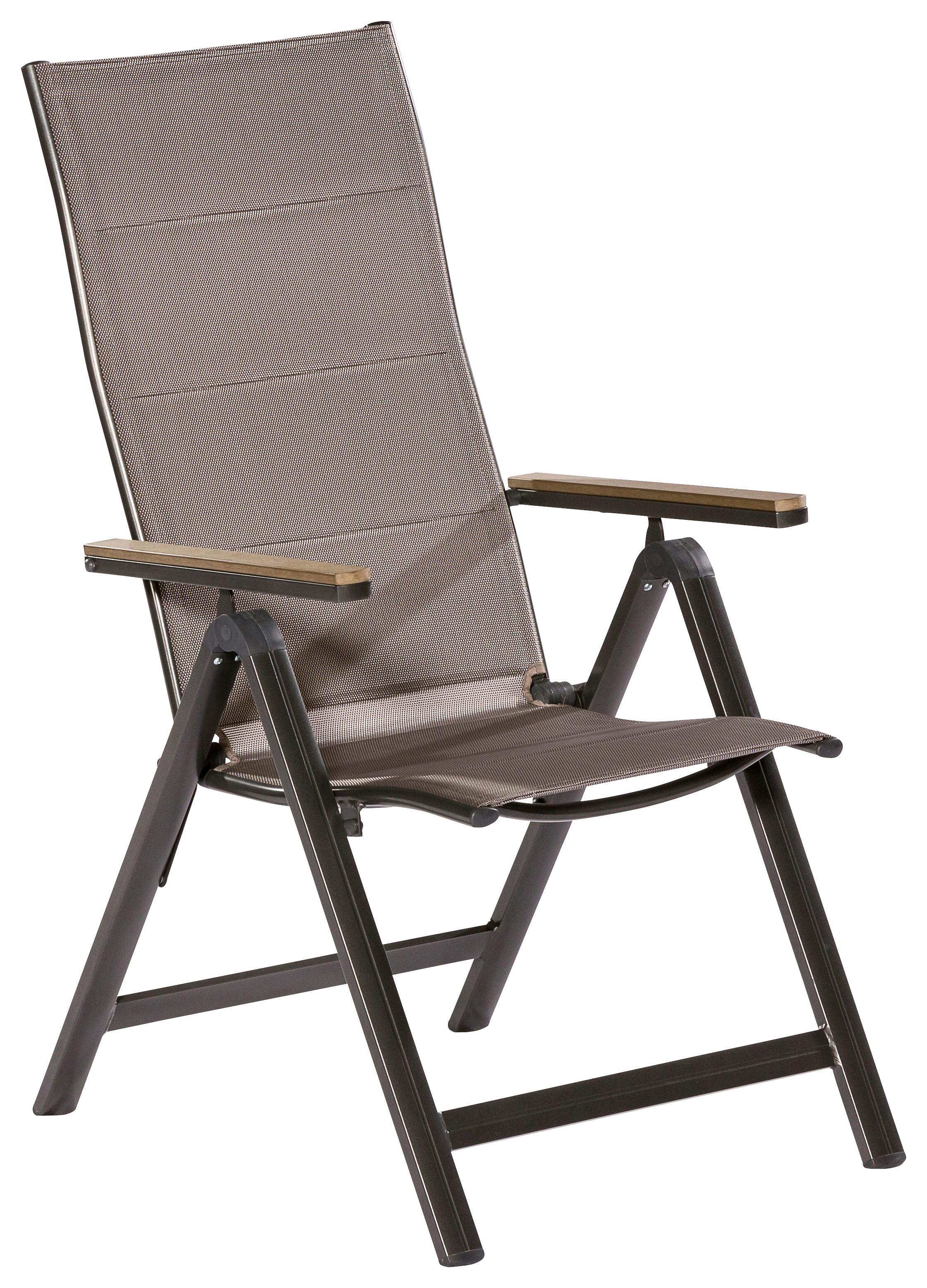 GARTENKLAPPSESSEL TRIVERO - Graphitfarben/Grau, MODERN, Kunststoff/Metall (58/112/113cm) - Gardenson