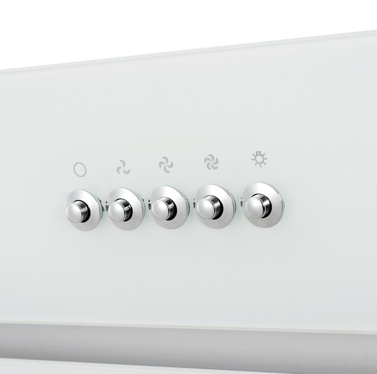 Kuhinjska Napa Svea, 90cm - bela, Trend, kovina/steklo (90/73,9-111,9/37cm) - Respekta