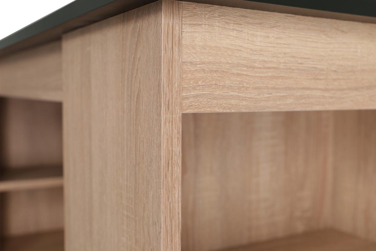 Barska Miza Merle, Barva Hrasta, Siva, 103x50cm - siva/barve hrasta, Design, leseni material (103/50/115cm) - Respekta