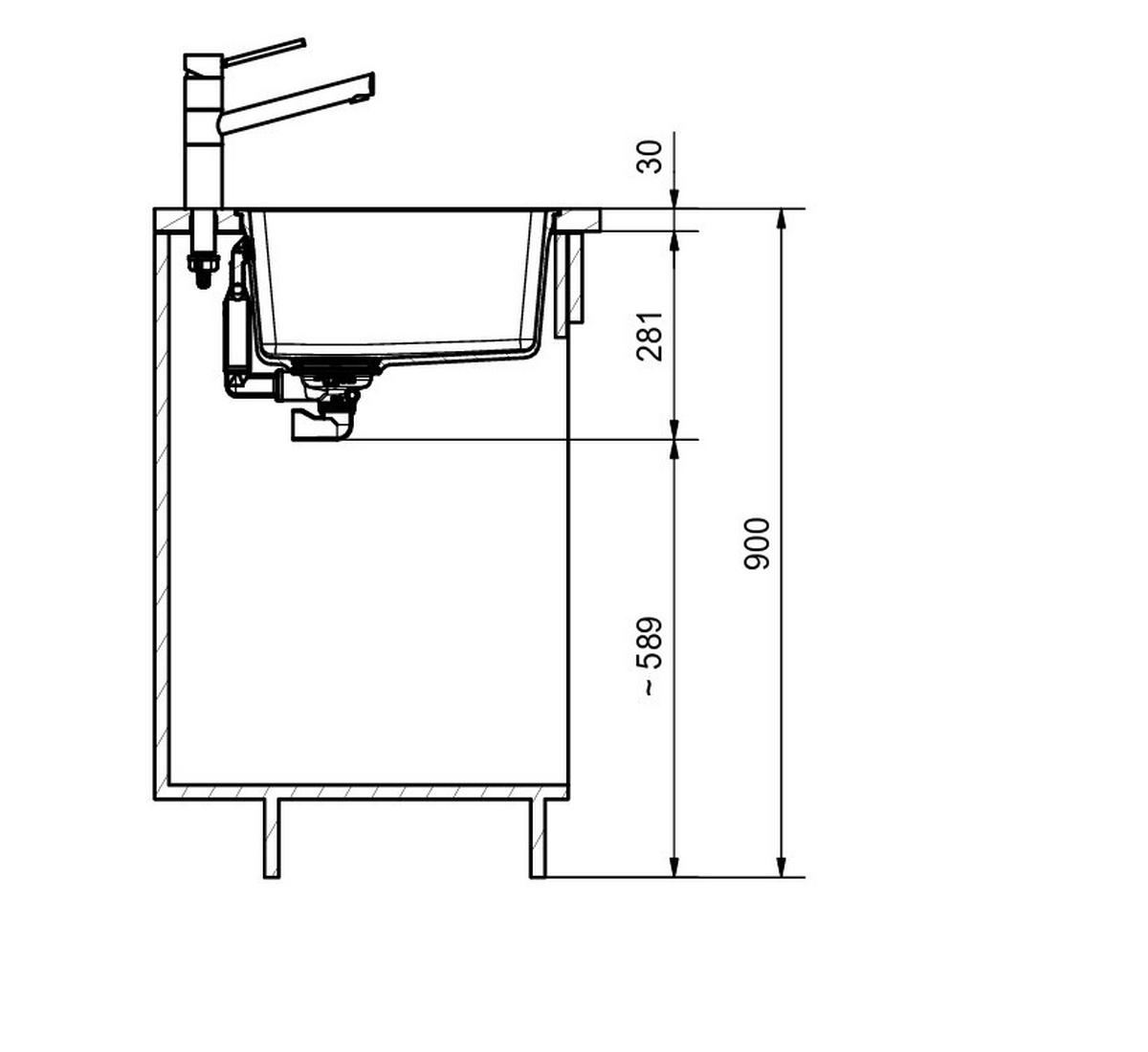 Spüle 1350682797 Schwarz - Schwarz, MODERN, Stein (40,3/43,3cm) - Franke