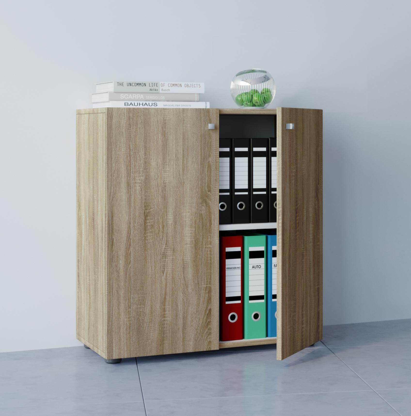 Aktenschrank Vandol Mini ca.70x70x39cm Eichefarben - Eichefarben, Basics, Holzwerkstoff (70/74/39cm) - MID.YOU