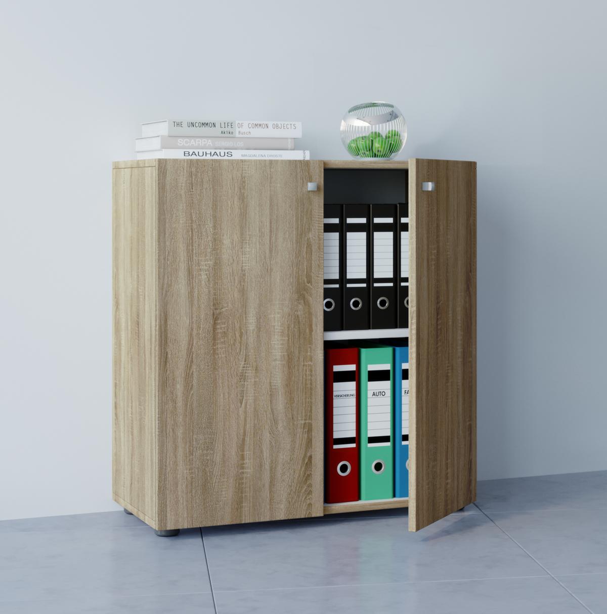 Aktenschrank Vandol Mini ca.70x70x39cm Eichefarben - Eichefarben, Basics, Holzwerkstoff (70/74/39cm) - MID.YOU