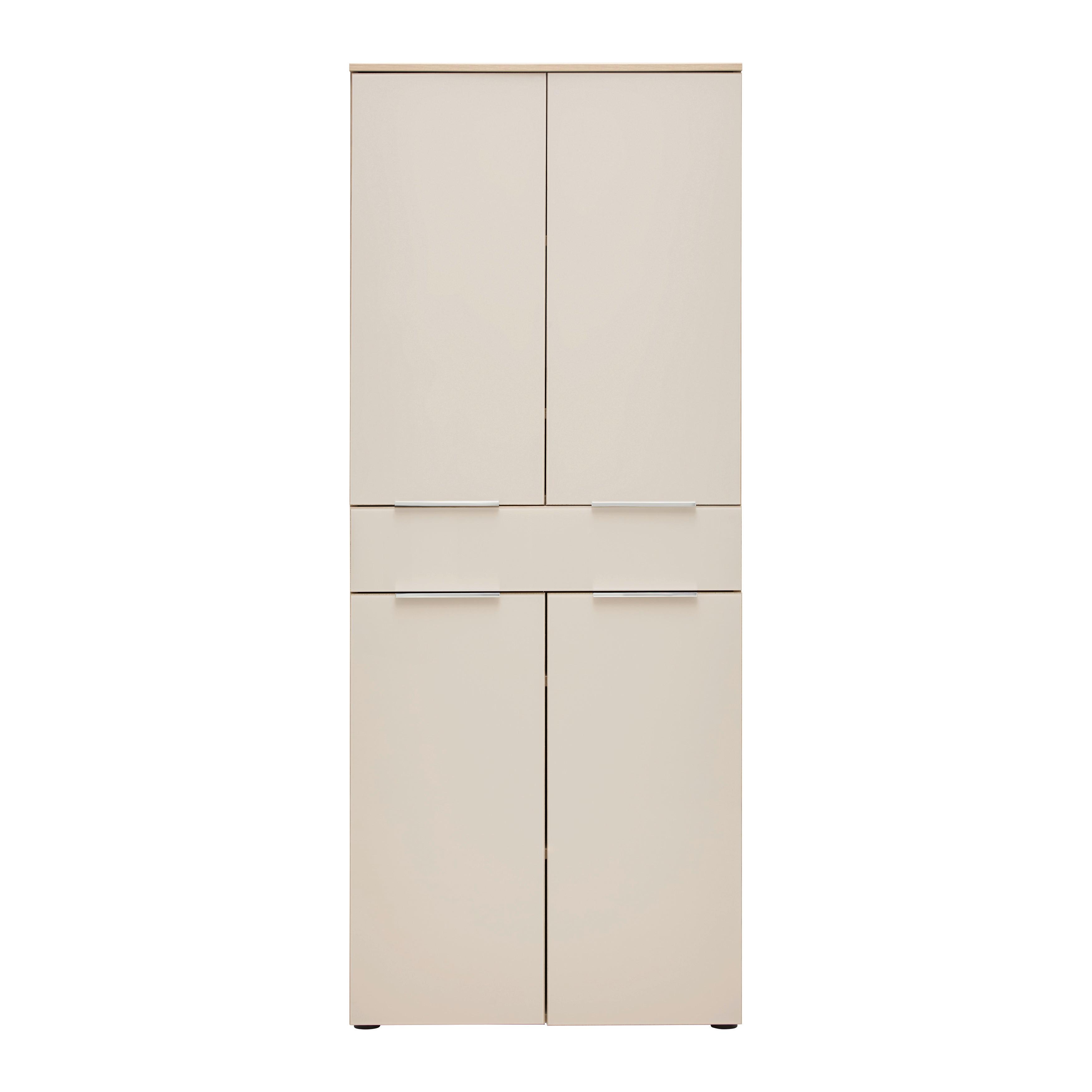 Schranksystem Siena Kaschmir/Eichefarben - Kaschmir/Chromfarben, MODERN, Holzwerkstoff/Metall (80/198/38cm) - Mömax