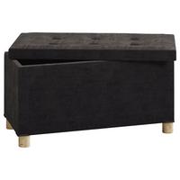 Klop S Skrinjo Sizos L, Siva - rjava/antracit, Moderno, tekstil/leseni material (76/40/38cm) - MID.YOU