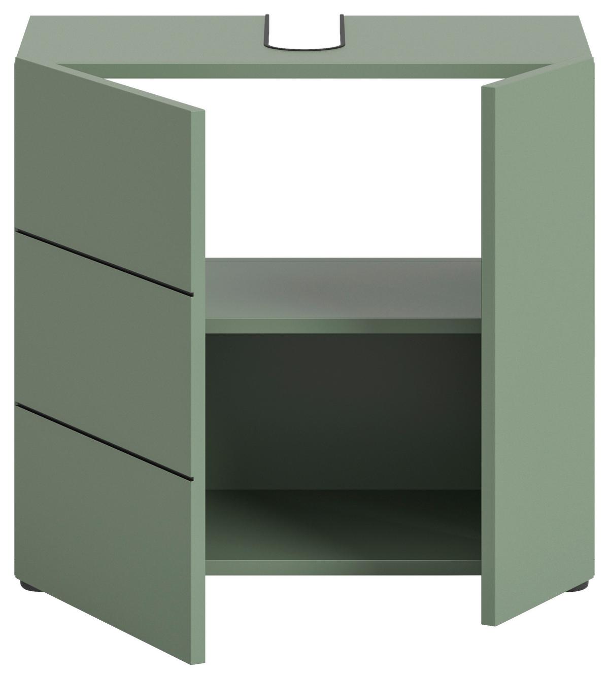 Waschbeckenunterschrank Vira ca. 60x57 cm Grün - Schwarz/Grün, MODERN, Holzwerkstoff/Kunststoff (60/57/34cm) - MID.YOU