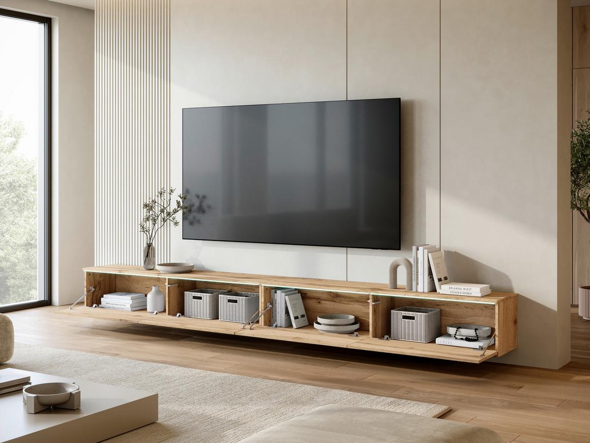 Lowboard D300 Eiche Wotan - Eiche Wotan/Grau, Basics, Holzwerkstoff/Kunststoff (300/32/33cm) - P & B