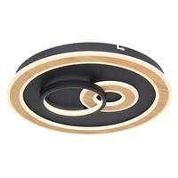 LED-Deckenleuchte Chessy in Opal/Schwarz max. 50 Watt - Opal/Schwarz, Design, Kunststoff/Metall (50/7cm) - Globo