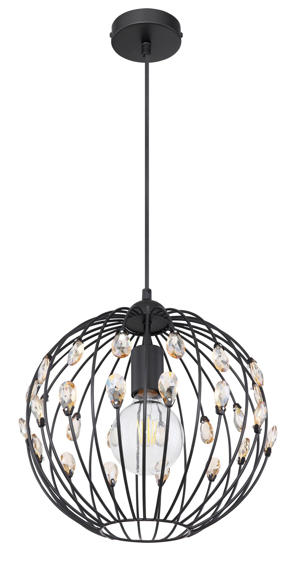 Hängeleuchte 16029H max. 60 Watt - Schwarz, Basics, Glas/Metall (30/120cm) - Globo