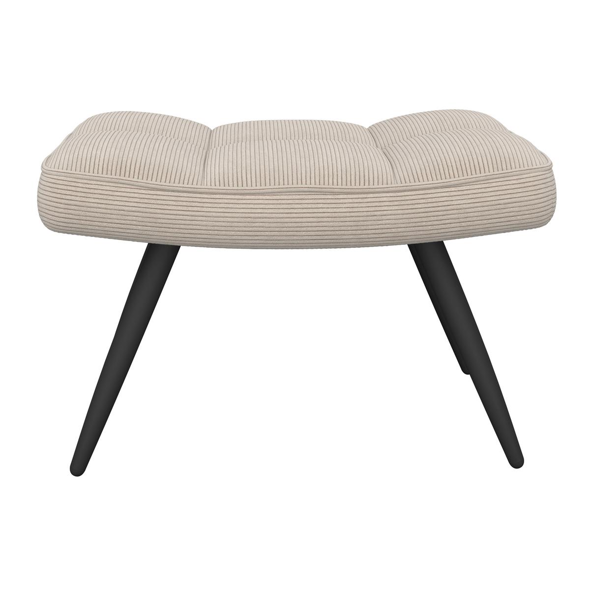 Fotelj Hanoi, Bež, S Taburejem - črna/bež, Moderno, kovina/tekstil (71/98/83cm)