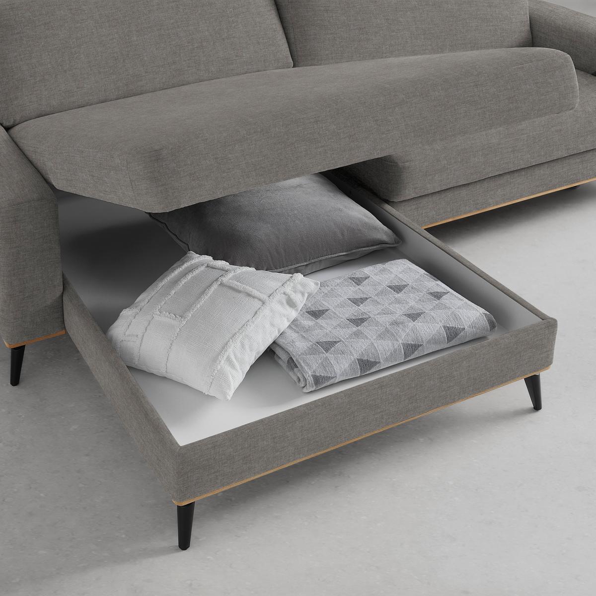 Wohnlandschaft Romeo Taupe - Taupe/Schwarz, KONVENTIONELL, Holz/Textil (167/87/234cm) - Zandiara