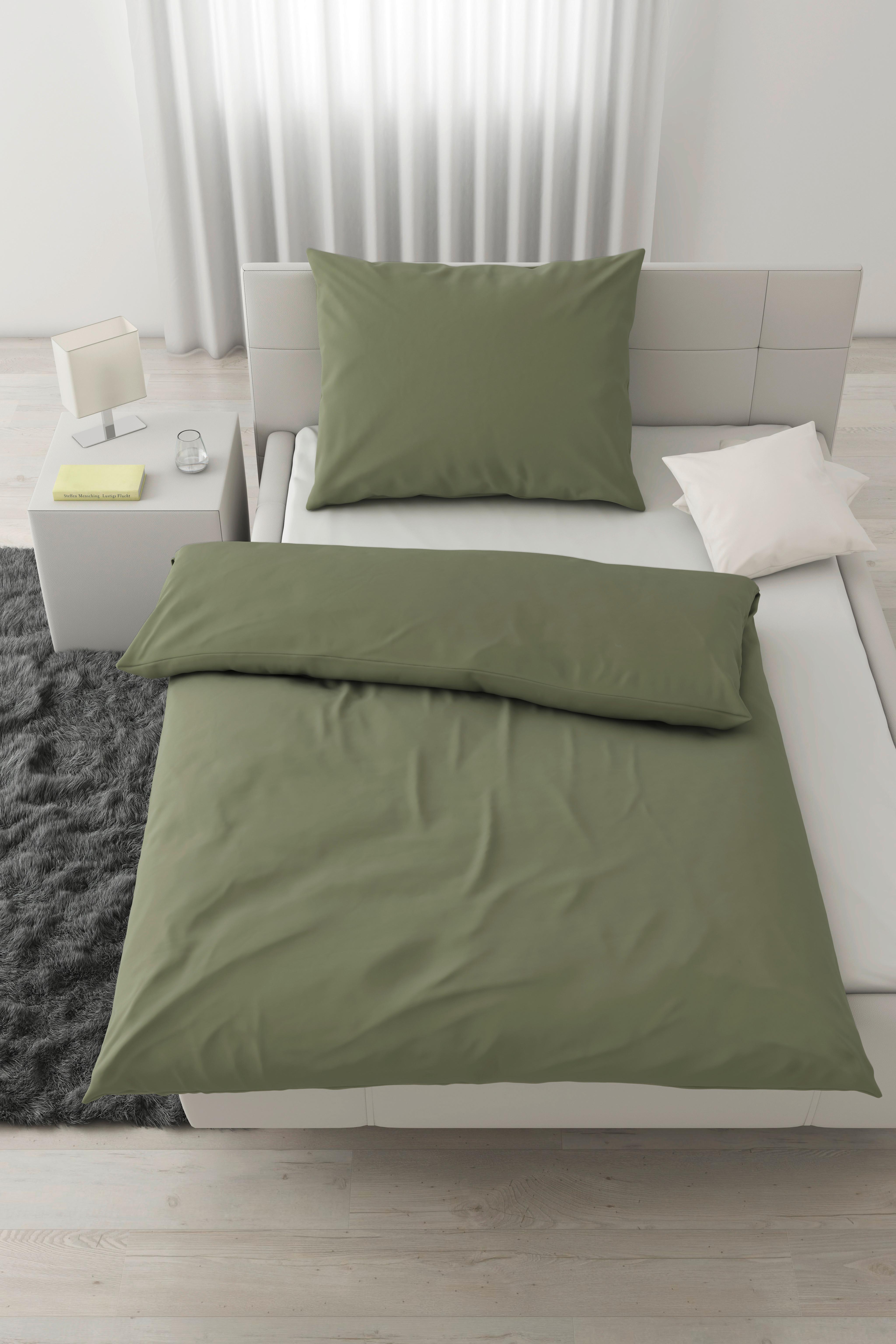 Bettwäsche Iris in Grün ca. 160x210cm - Grün, Modern, Textil (160/210cm) - Modern Living