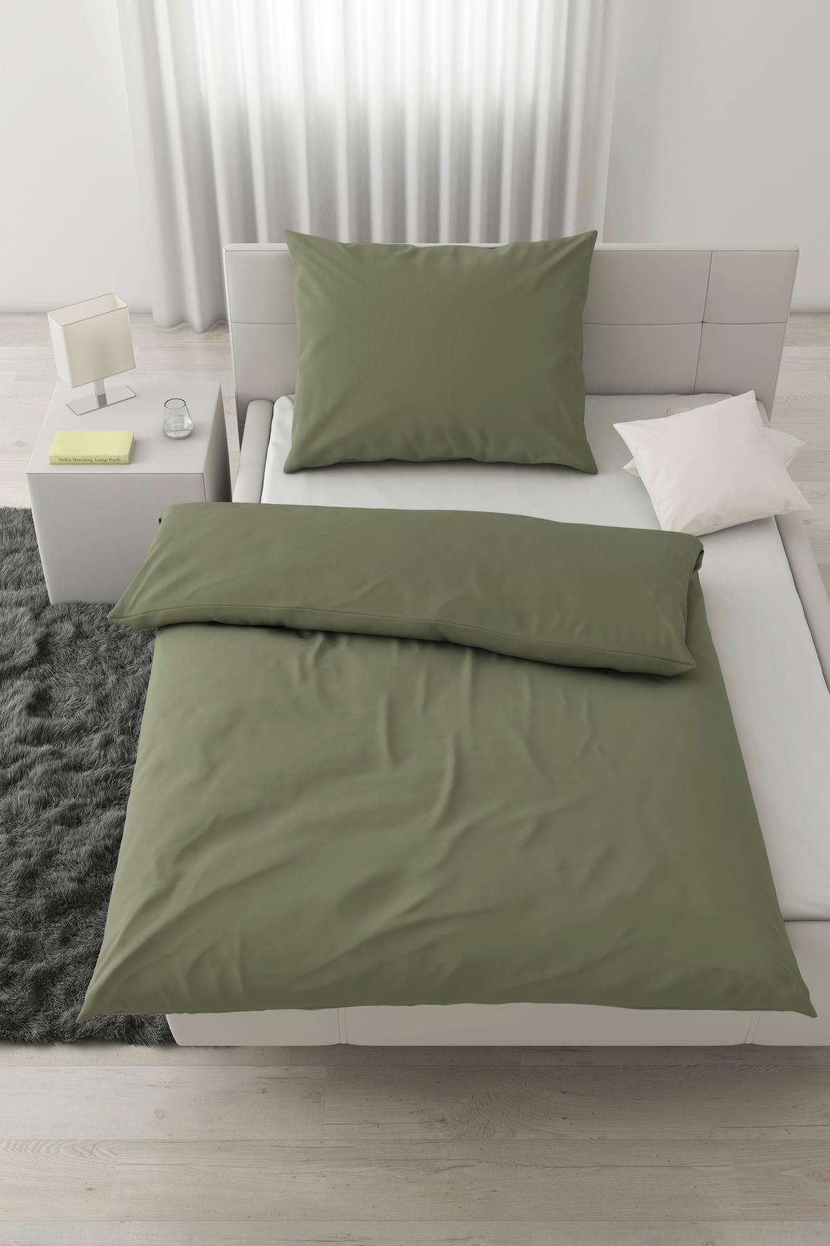 Bettwäsche Iris in Grün ca. 160x210cm - Grün, Modern, Textil (160/210cm) - Modern Living
