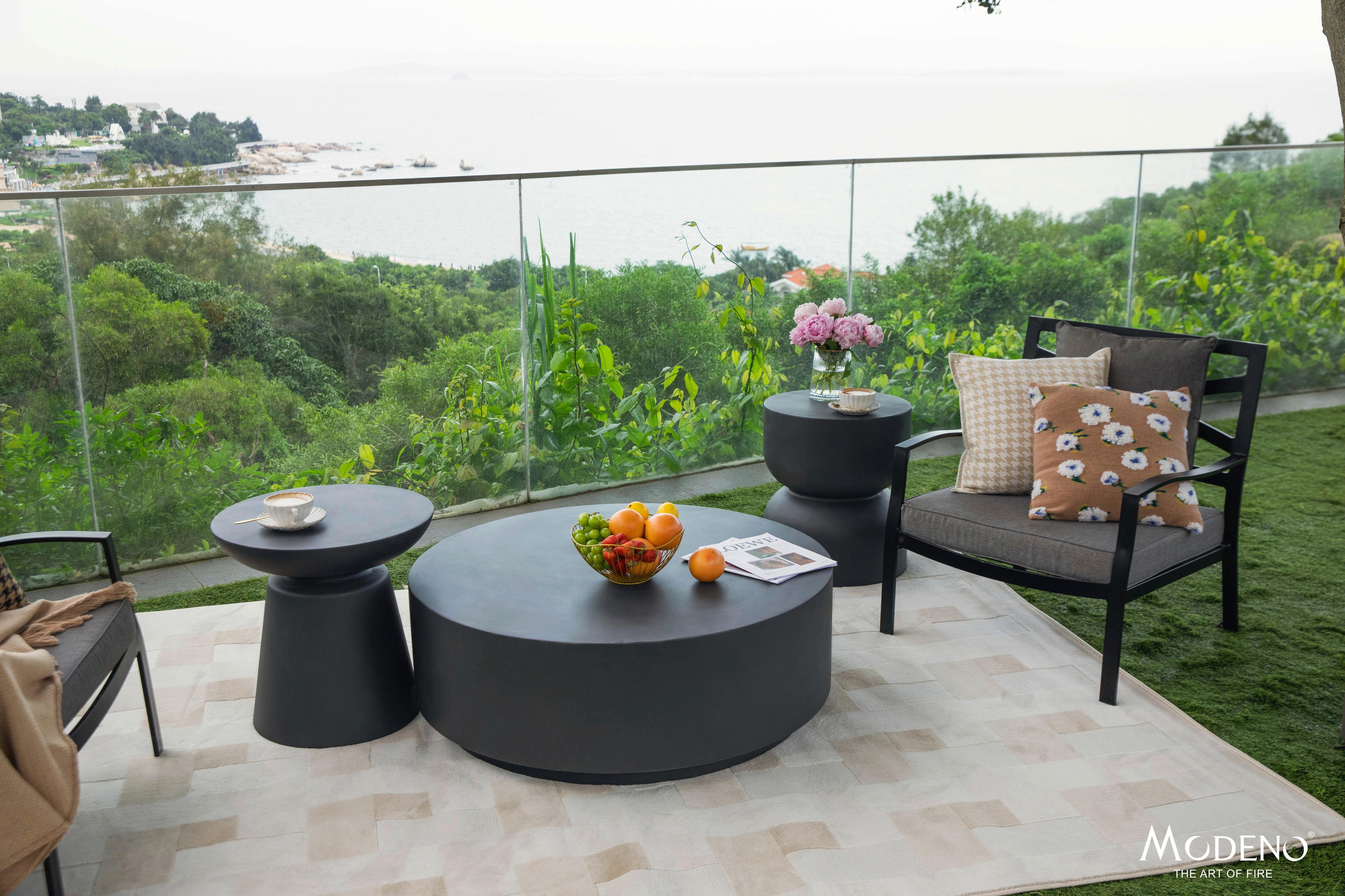Loungetisch Rome Faserbeton Dunkelgrau - Dunkelgrau, MODERN, Stein (102/102/36cm) - Gardenson