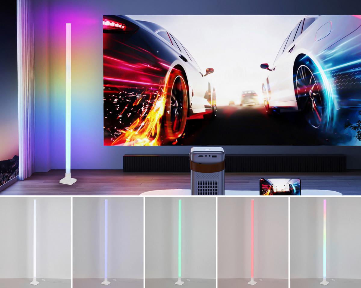 Led Dekorativna Svjetiljka Run - bijela, Moderno, plastika (12,5/12,5/150cm) - Modern Living