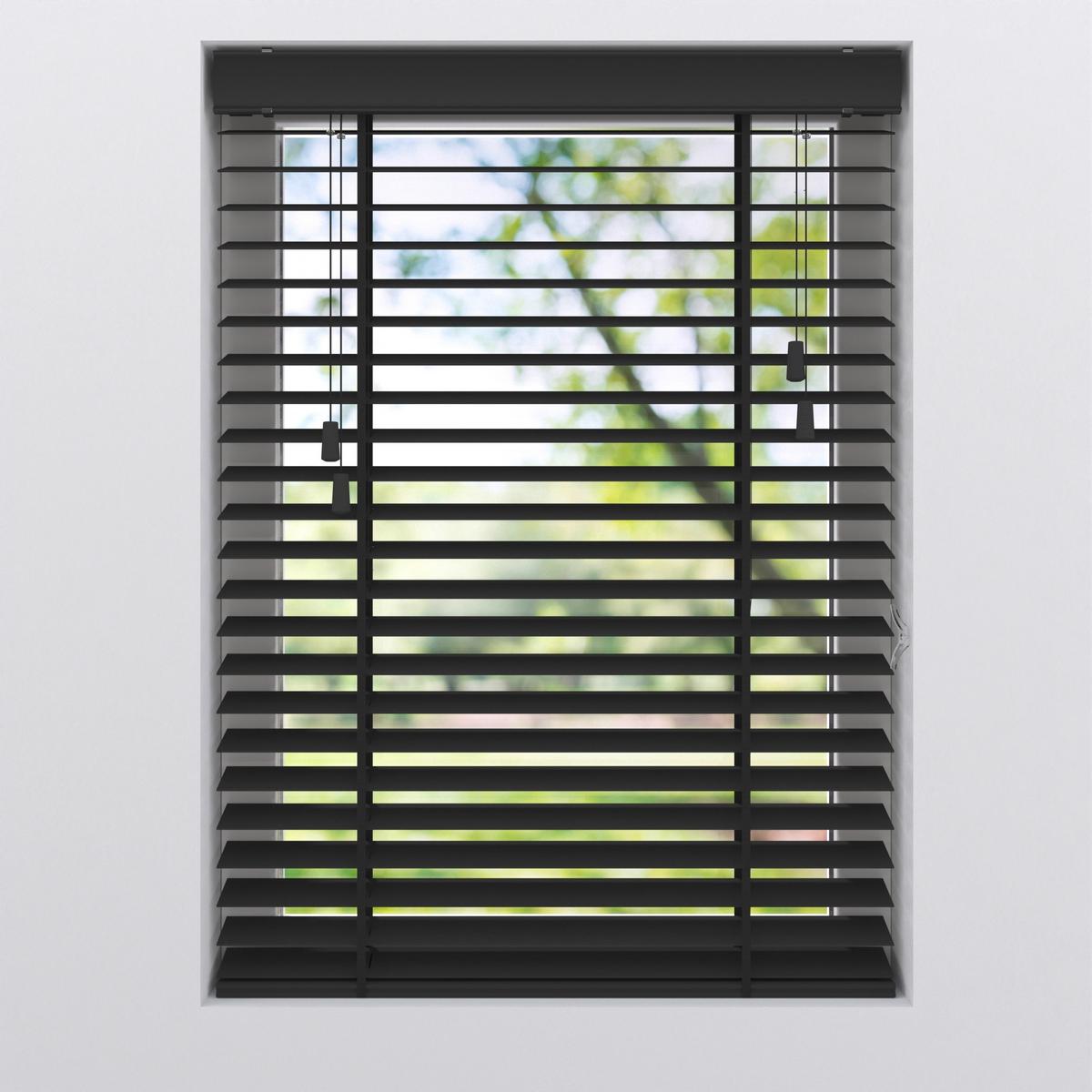 ŻALUZJA VENETIAN - czarny, Natur, drewno (90/130cm) - Homeware