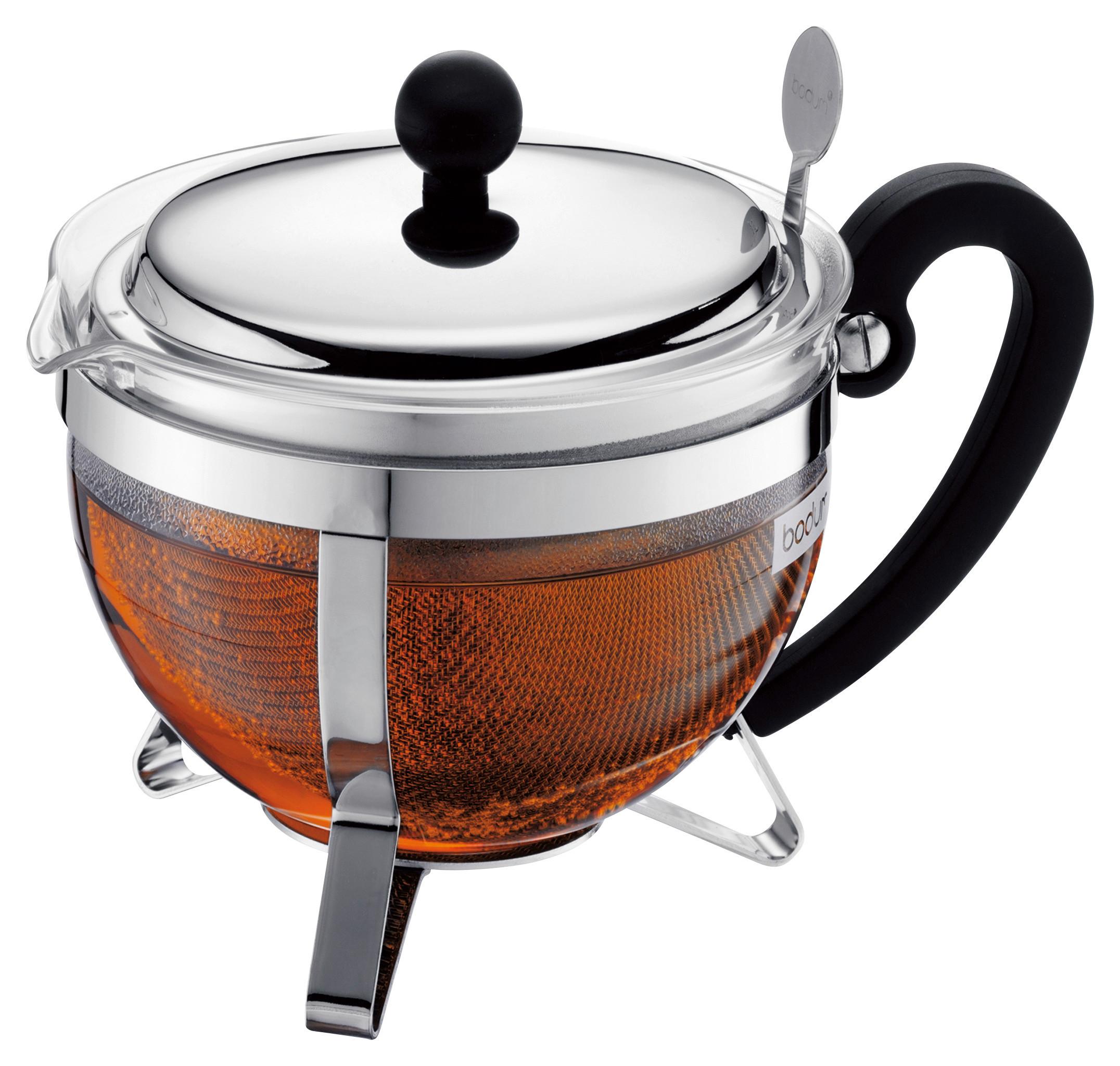 Teekanne Bodum Chamboard Chromfarben ca. 1l - Chromfarben, KONVENTIONELL, Glas (17/16/15cm) - Bodum