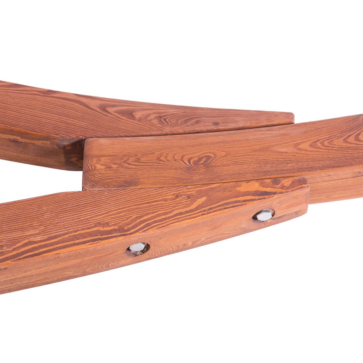 Hängematte Hawaii Holz/Rot - Rot/Lärchefarben, Basics, Holz/Textil (320/120/130cm) - Ambia Garden