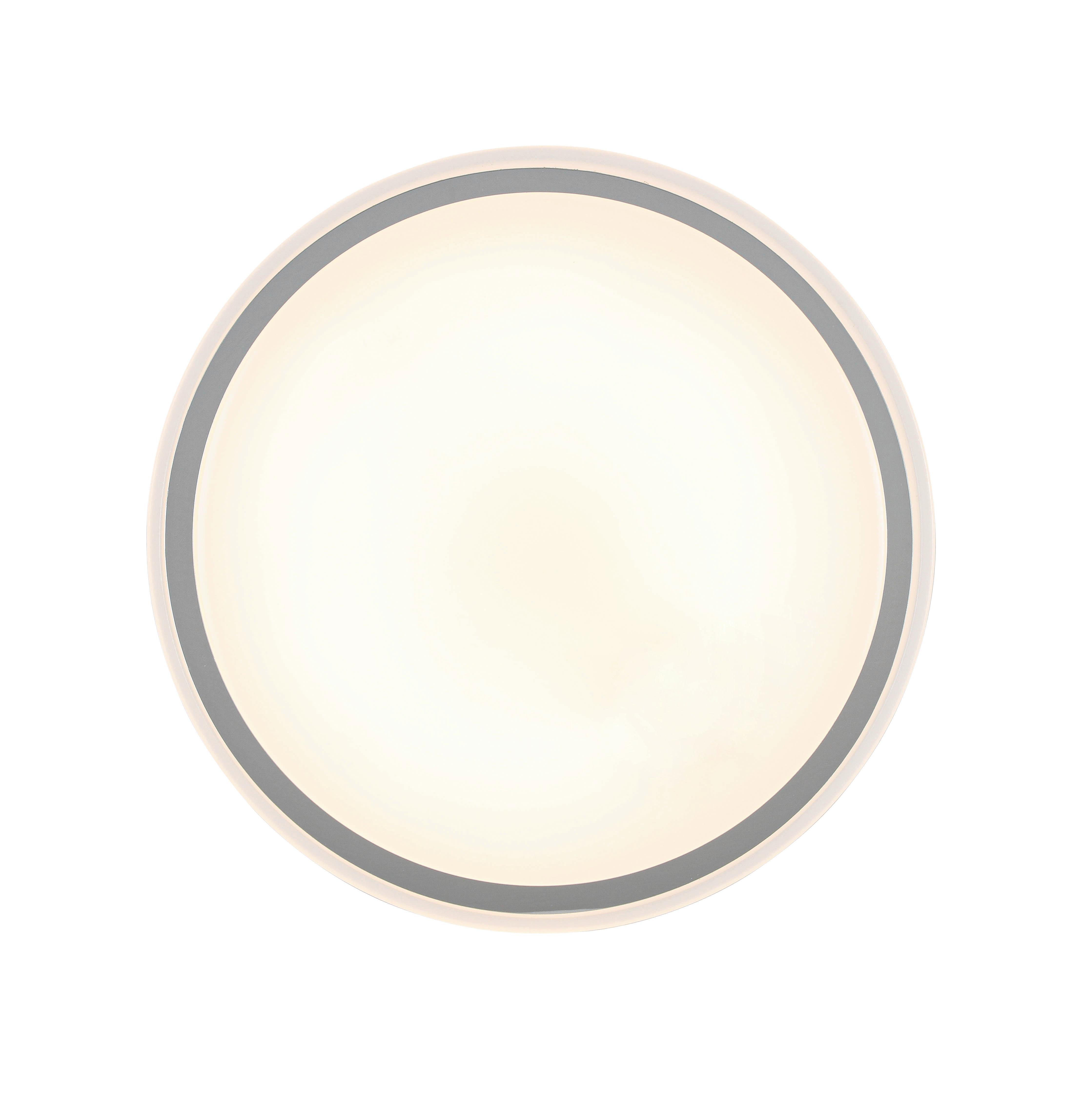 LED-Deckenleuchte Farbi Weiß/Chrom max. 18 Watt - Chromfarben/Weiß, MODERN, Kunststoff/Metall (38/38/6cm) - Mömax