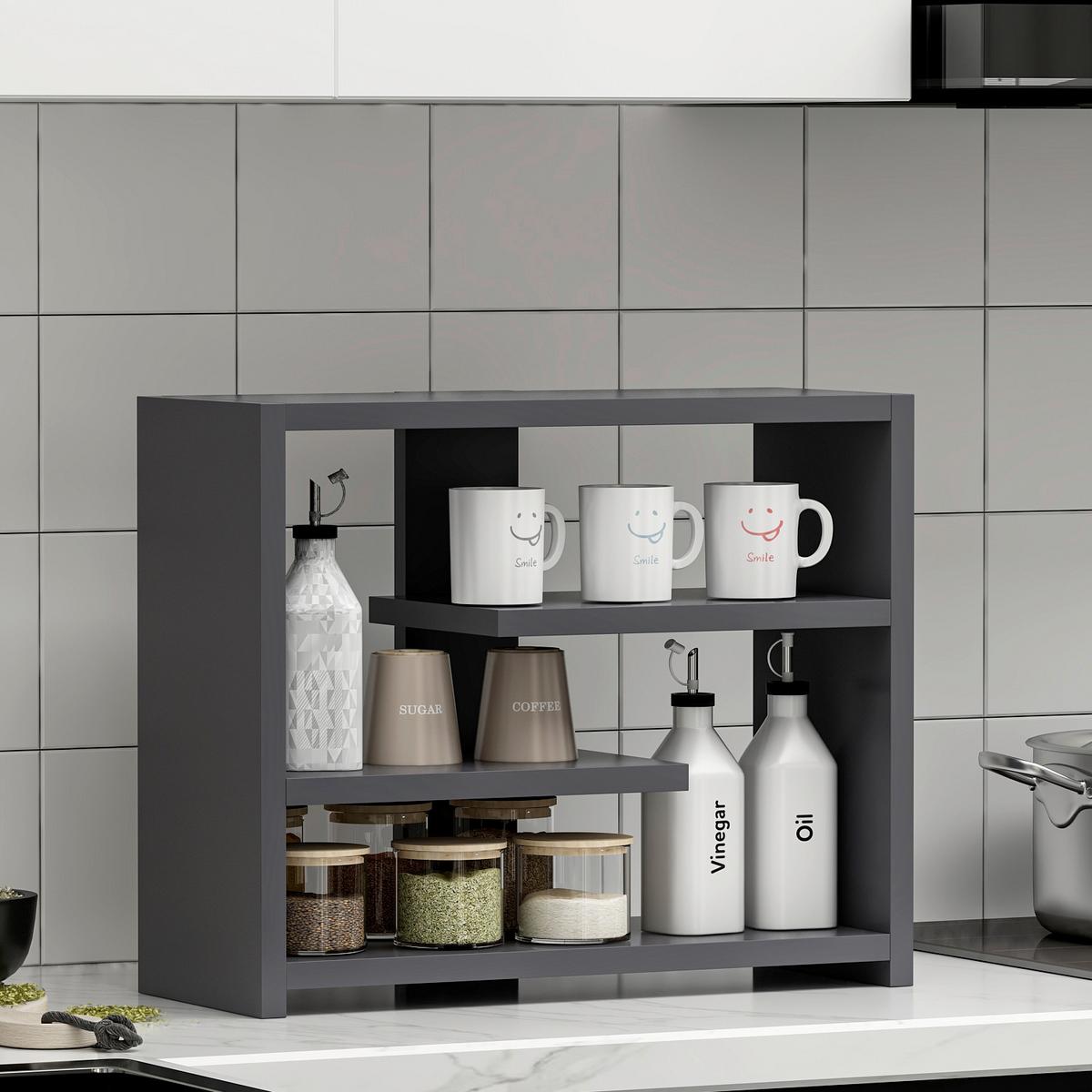 WANDREGAL GUPSE WANDREGAL - Anthrazit, Design, Holzwerkstoff (49/40/21cm) - Livetastic