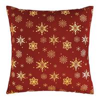 Zierkissen Snowflake Rot/Goldfarben ca. 45x45cm - Rot/Goldfarben, Textil (45/45cm) - Mömax