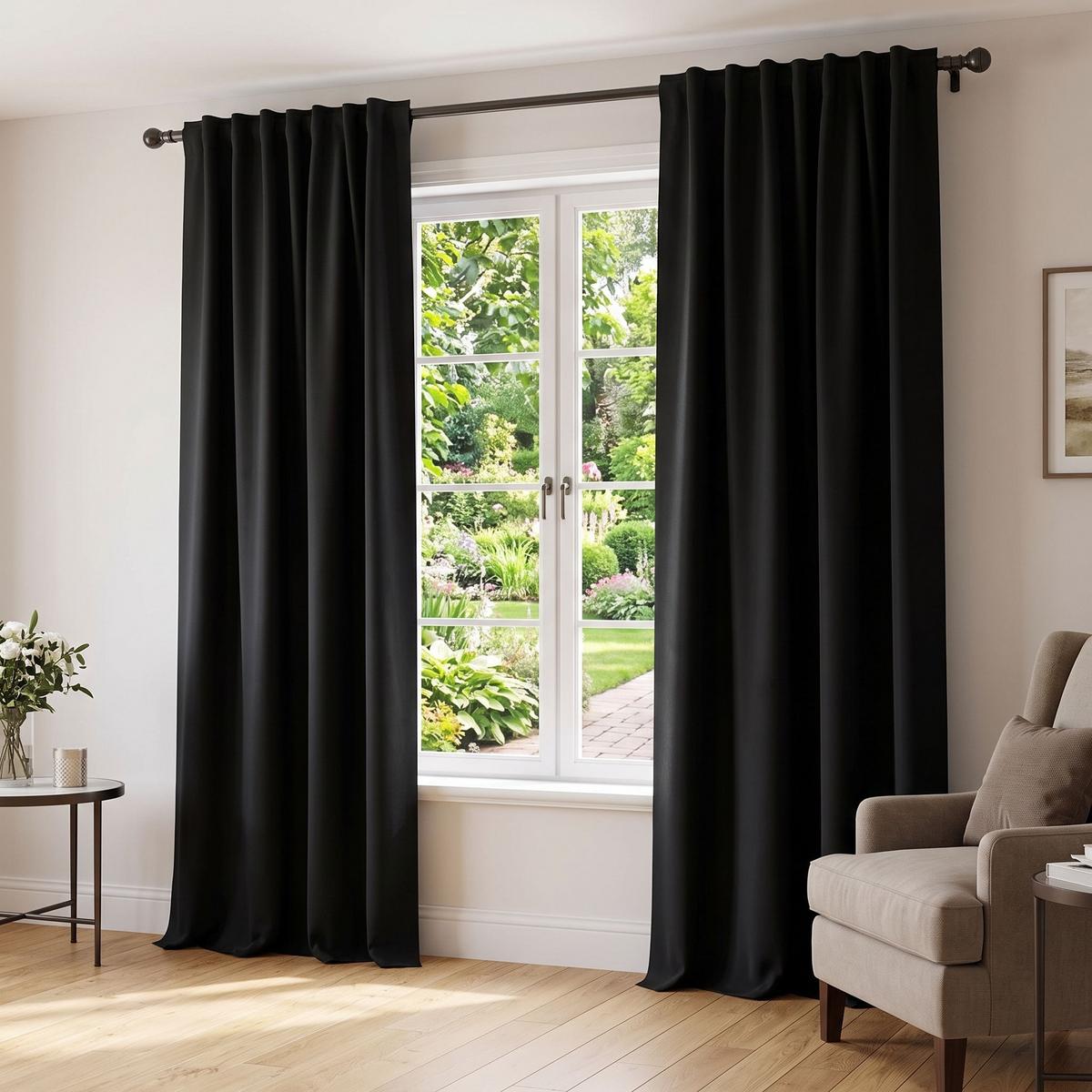 Lärmschutzvorhang Acustico Schwarz ca. 135x245cm - Schwarz, Basics, Textil (135/245cm) - Schmidt W. Gmbh