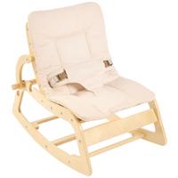 KRZESEŁKO BUJANE DLA DZIECI SWING AND MORE - beżowy/kolor naturalny, Basics, drewno/tkanina (42/70/56cm) - Jimmylee