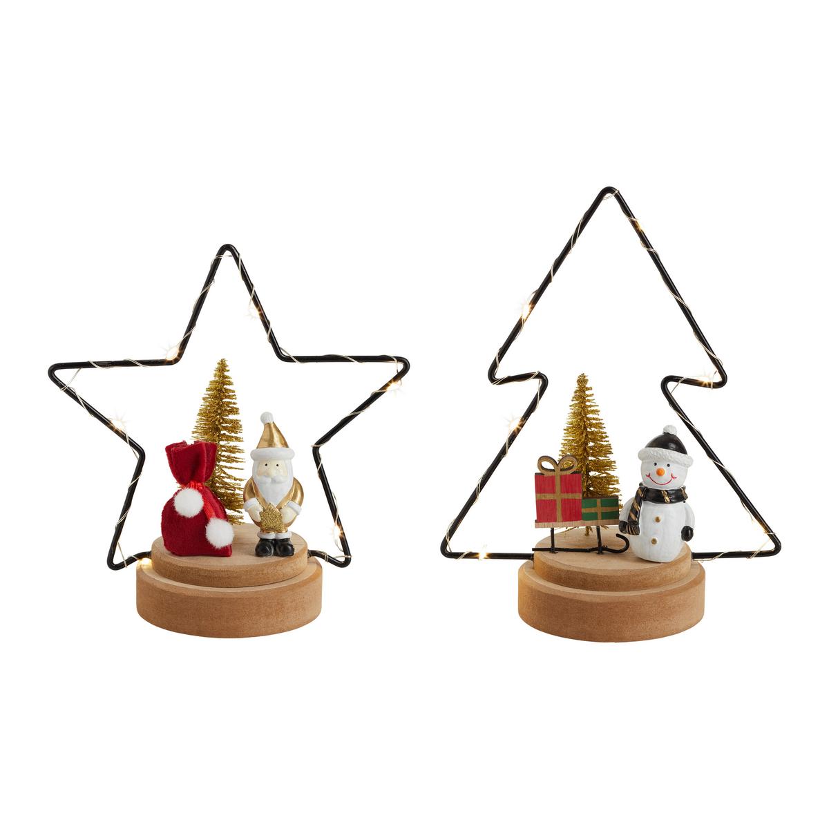 LED-Dekoleuchte Cosme in div. Designs - Weiss/Rot, Konventionell, Holz/Keramik (15.5/16.5cm) - Modern Living