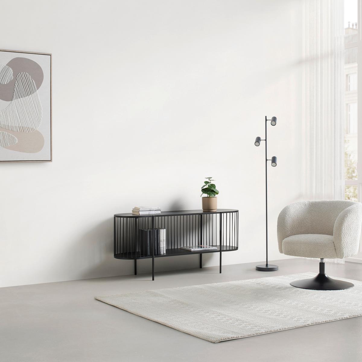 Tv Szekrény Tiago - fekete, Lifestyle, fém (120/54/34cm) - Mömax