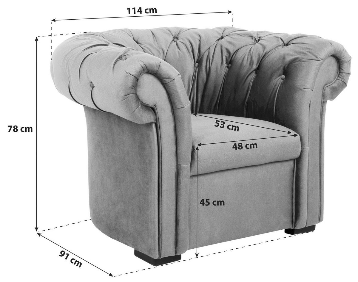 Fotelja Cupido - siva/crna, Design, tekstil/drvo (114/78/91cm) - Mömax