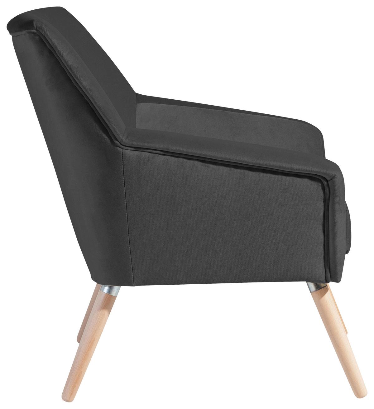 SESSEL ALEGRO - Anthrazit/Buchefarben, Design, Holz/Textil (67/81/71cm) - Max Winzer