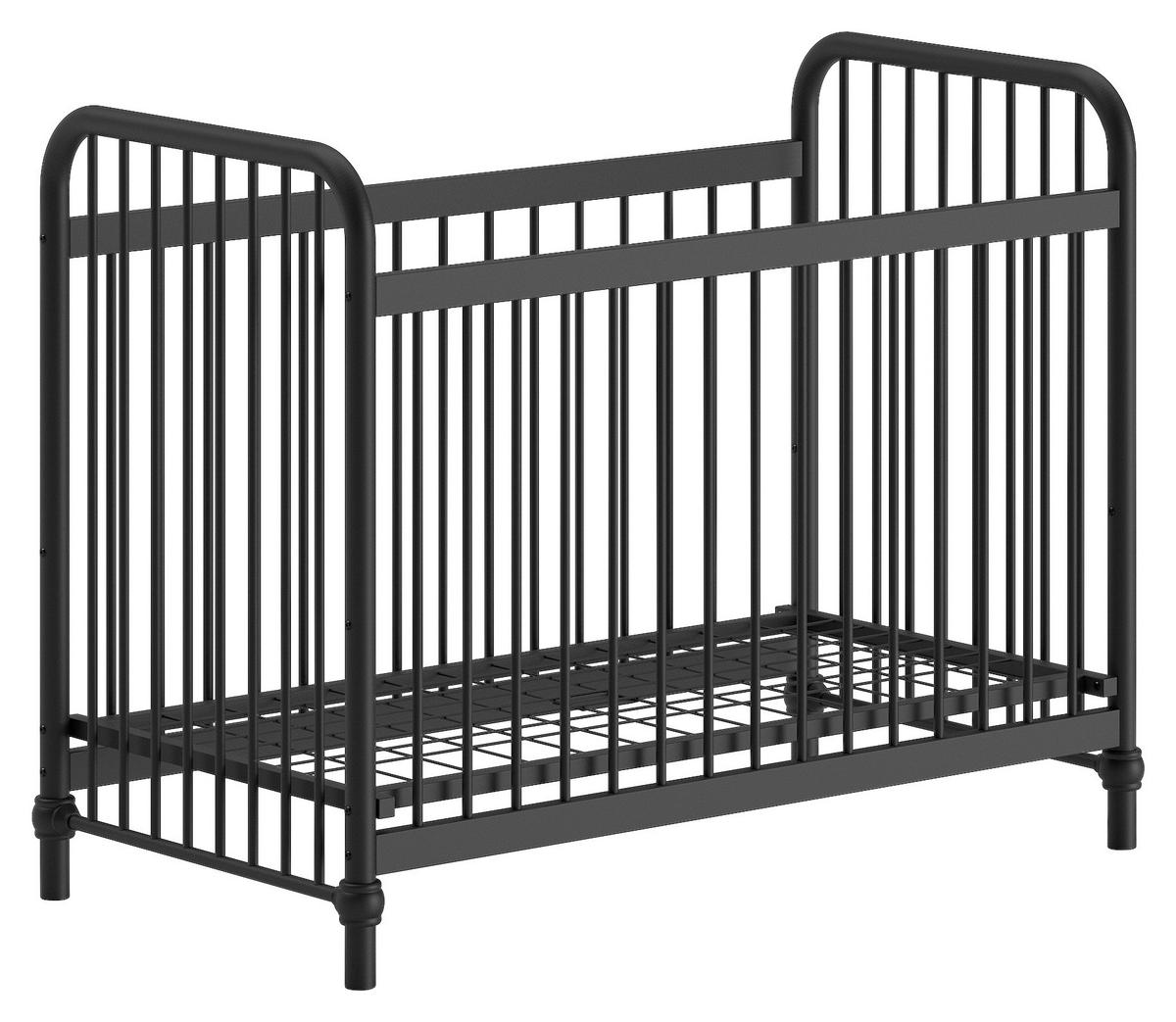 Gitterbett Bronxx ca. 60x120 cm Schwarz Matt - Schwarz, ROMANTIK / LANDHAUS, Metall (60/120cm) - MID.YOU