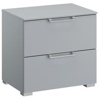 SZAFKA NOCNA ALDONO-DELUXE - kolor srebrny/jasnoszary, Design, materiał drewnopochodny/tworzywo sztuczne (50/49/42cm) - Novel