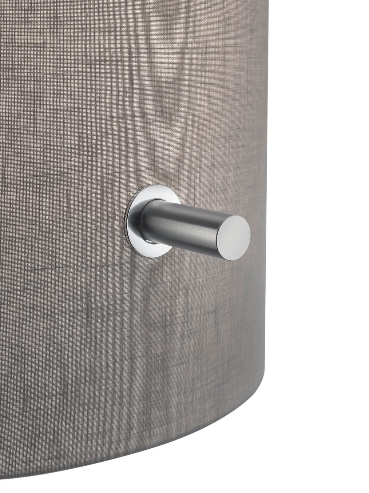 Stehleuchte Camden Grau/Nickel max. 60 Watt - Grau/Nickelfarben, Basics, Textil/Metall (65,0/187,0cm) - Trio Leuchten