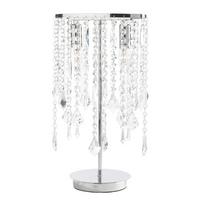 Kristály Asztali Lámpa 4762/l - krómszínű, Konventionell, üveg/fém (25/45cm)