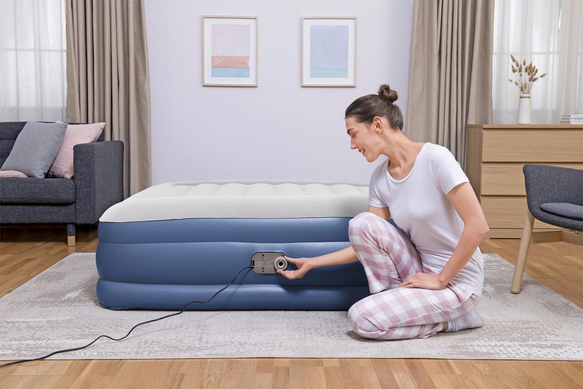 ŁÓŻKO DMUCHANE TRITECH AIR - ciemnoniebieski/jasnoszary, Konventionell, tworzywo sztuczne (203/152/46cm) - Bestway
