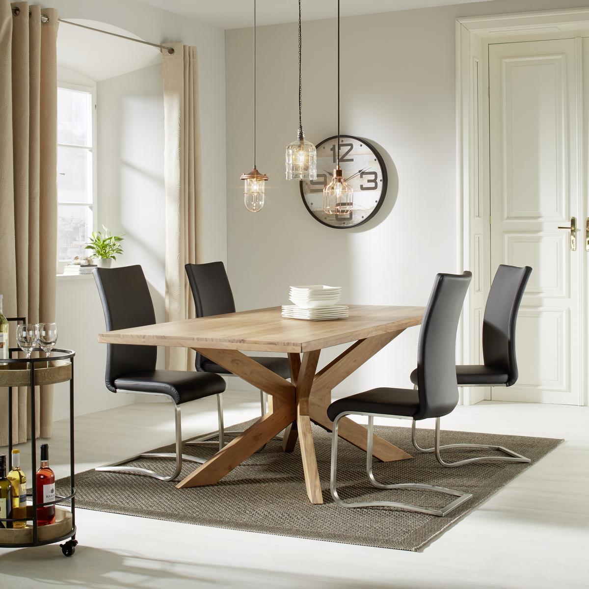 Servirni Voziček Justus - črna/naravne barve, Trendi, kovina/les (40,5/89cm) - Premium Living
