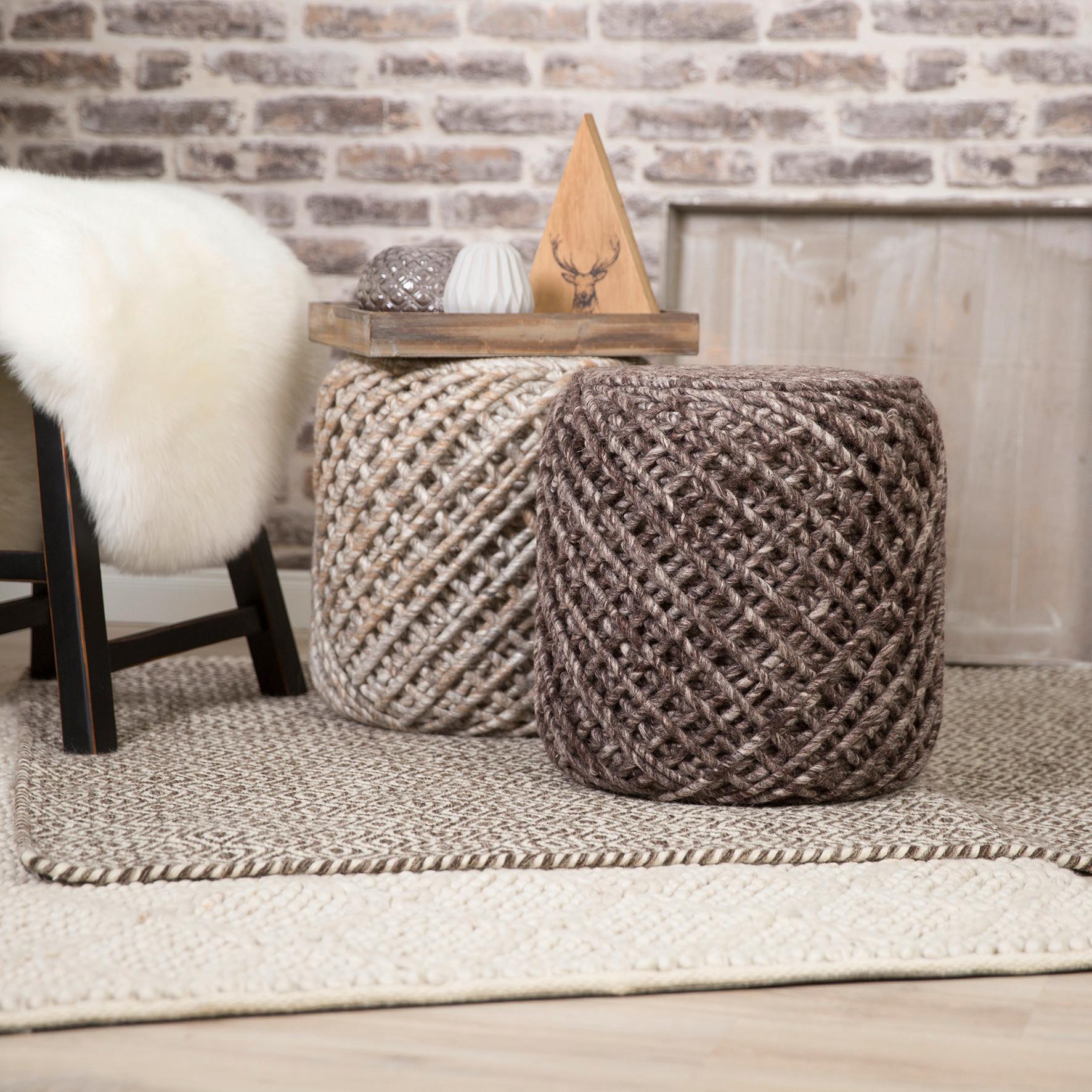 POUF POUF ROYAL - Cappuccino, Trend, Textil (40/40cm) - Novel