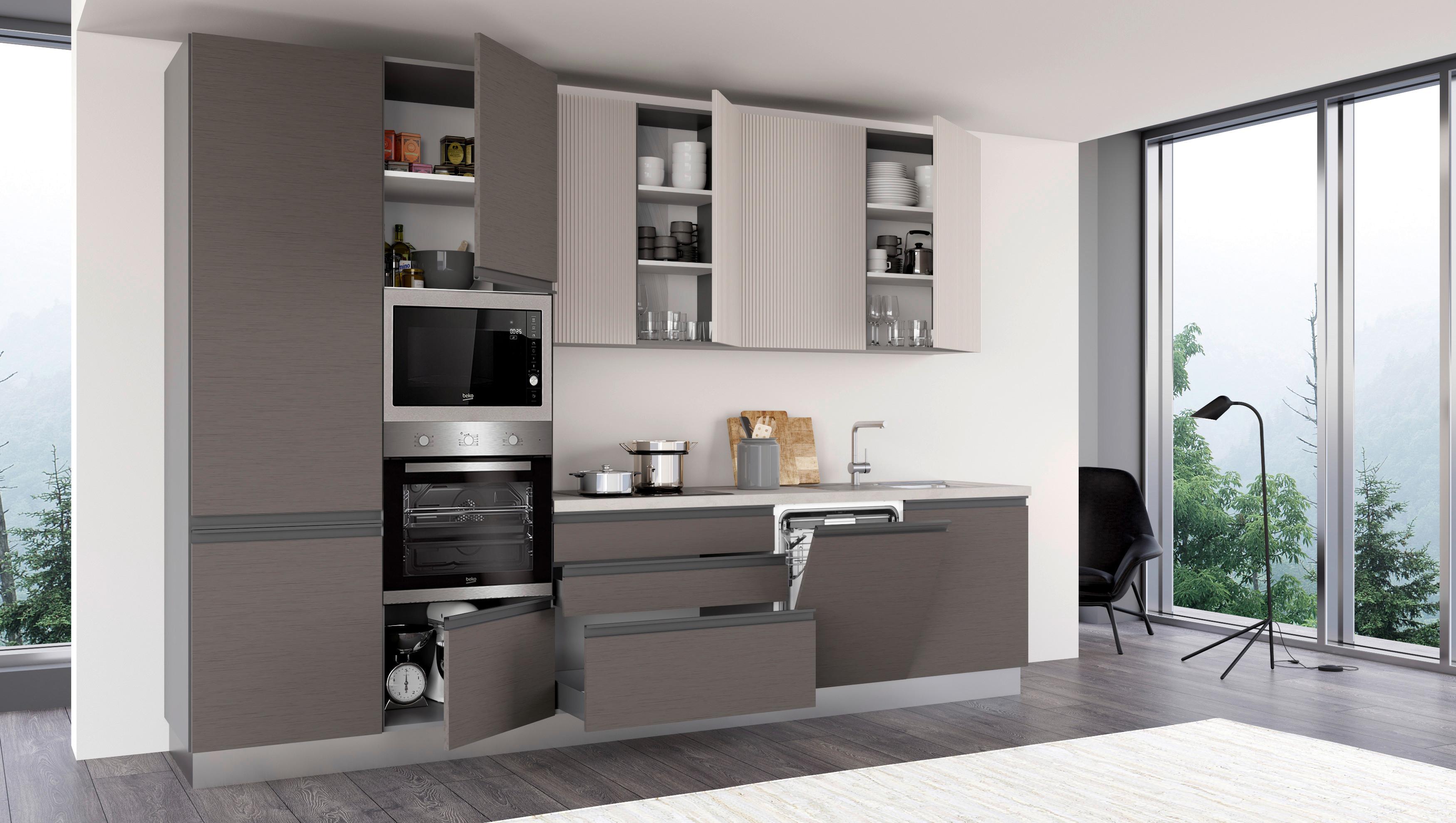 Kuhinjski Blok New Helena 330 Dx - brončane boje/kašmir, Konvencionalno, metal/drvo (330cm) - Mömax