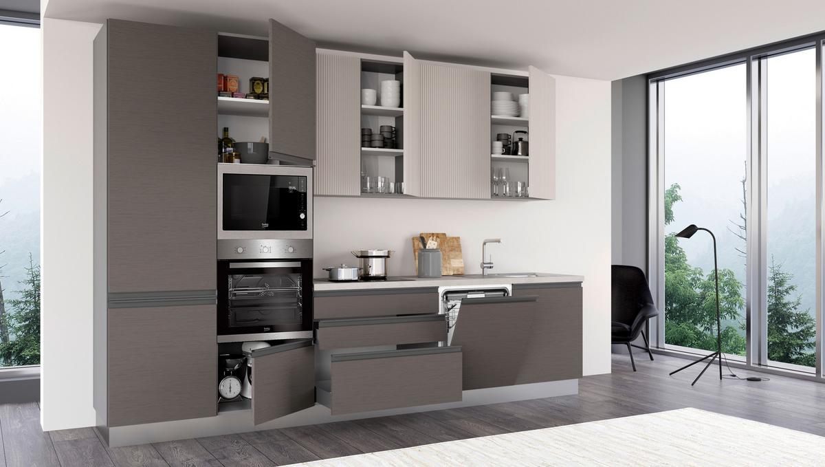 Kuhinjski Blok New Helena 330 Dx - brončane boje/kašmir, Konvencionalno, metal/drvo (330/240/60cm) - Mömax