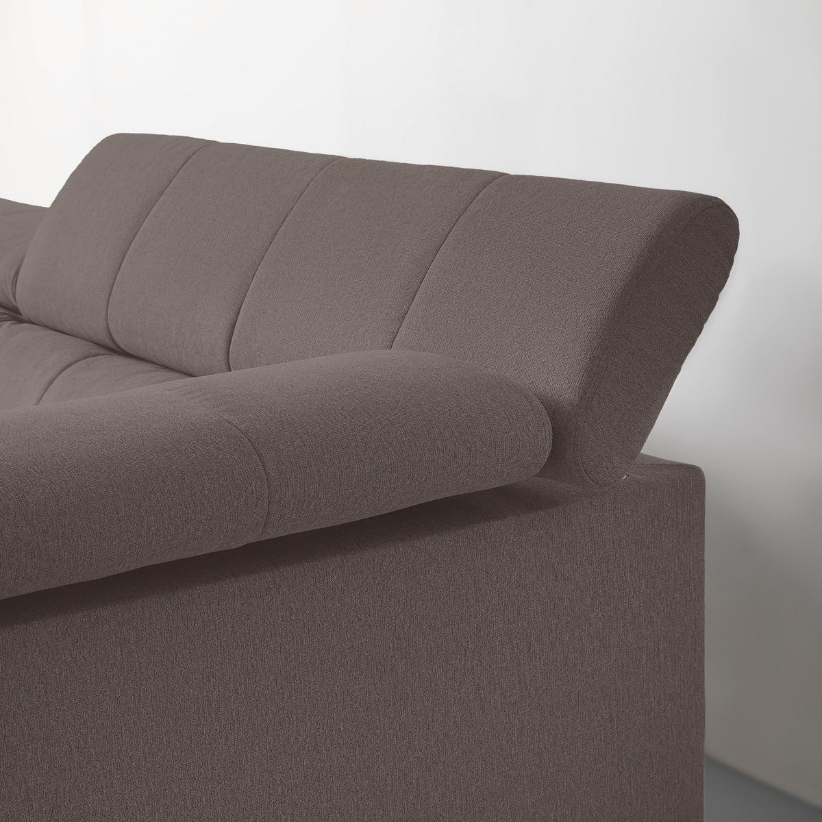 Wohnlandschaft Alberto Graphitfarben - Graphitfarben/Schwarz, MODERN, Textil/Metall (201/78/296cm) - Mömax