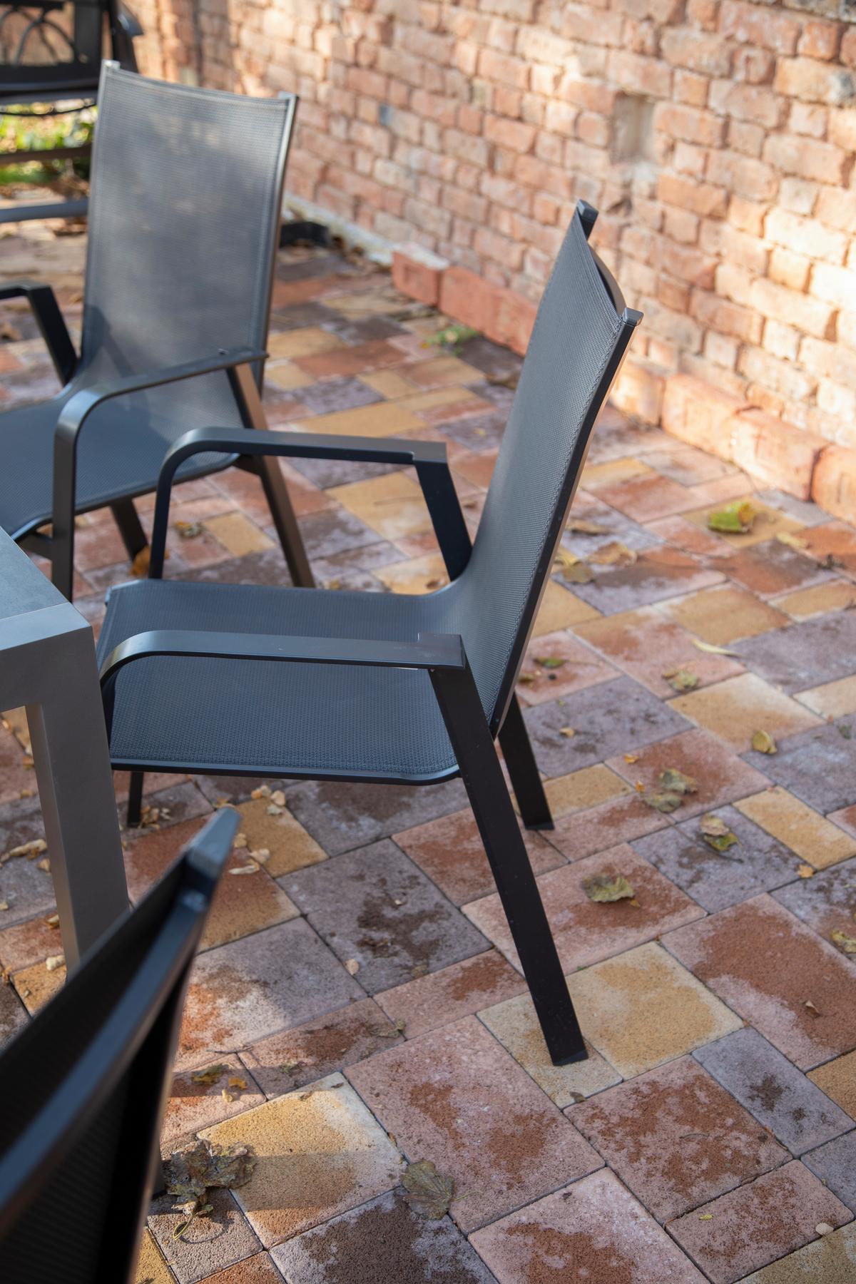 Gartengarnitur Urban 5-Teilig Metall/Texil - Schieferfarben/Anthrazit, Basics, Textil/Metall (160+60/98/72cm) - Acamp