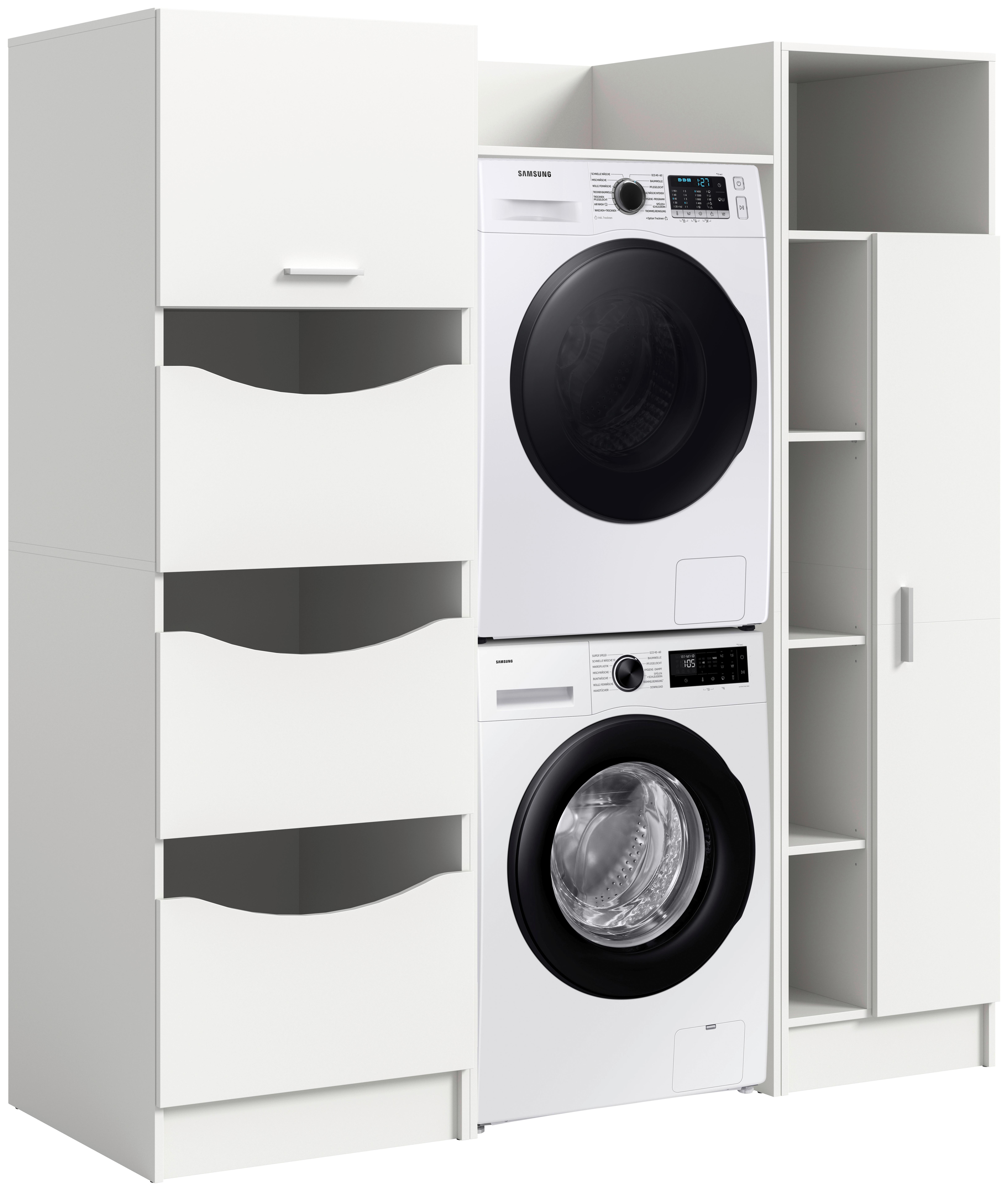 Hauswirtschaftsraum Free Weiß - Weiß, Basics, Holzwerkstoff (166/195/62cm) - MID.YOU