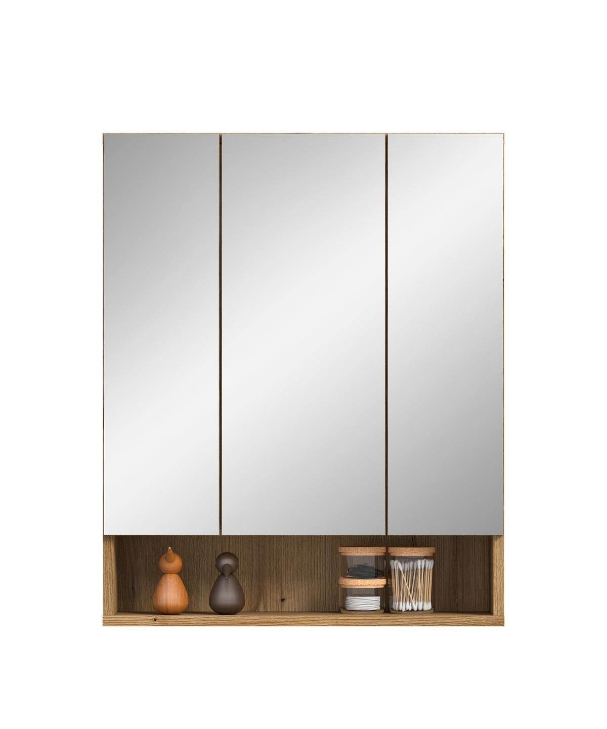 Spiegelschrank Aqua Eichefarben - Eichefarben, Trend, Glas/Holzwerkstoff (60/74/18cm) - MID.YOU