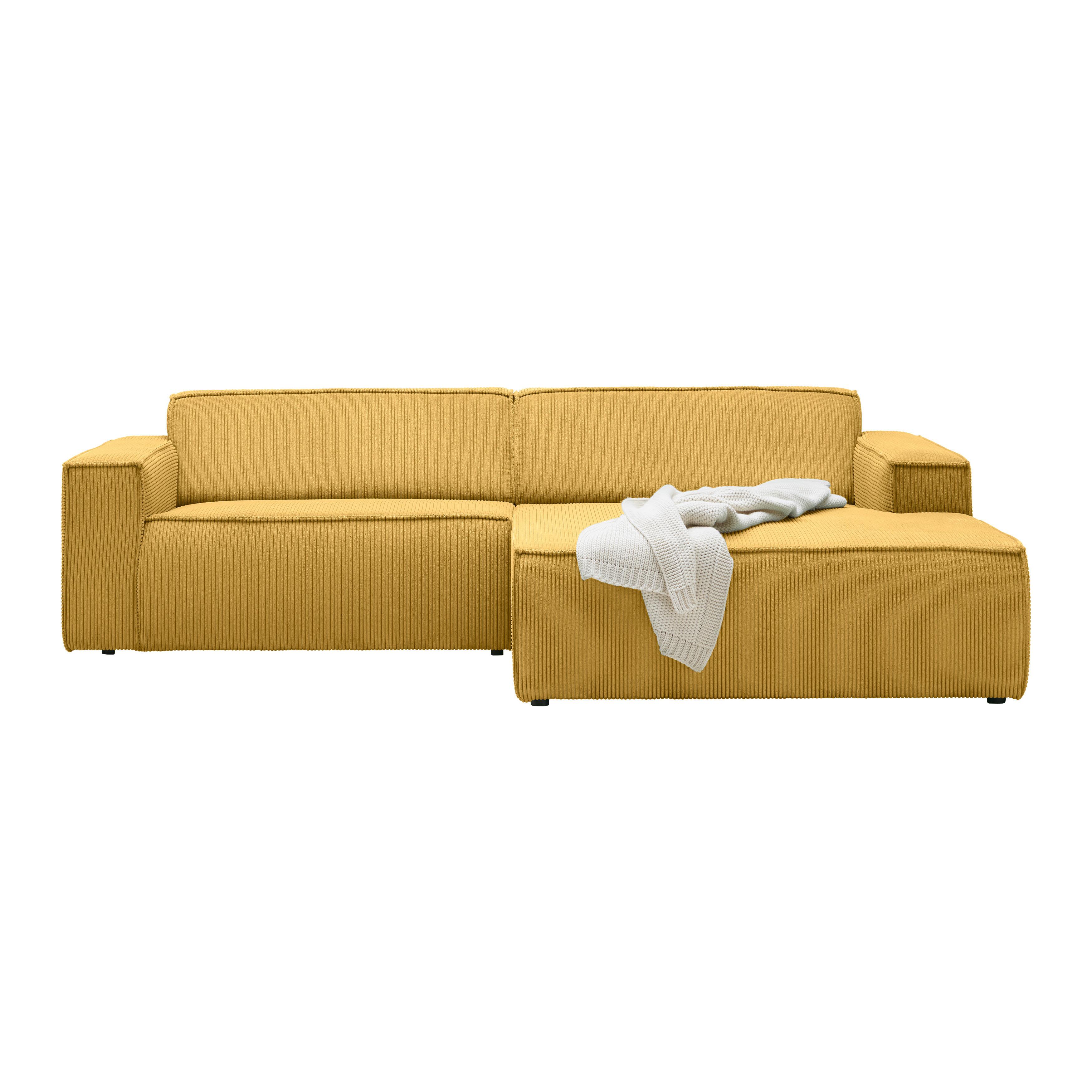 Wohnlandschaft Loft Senfgelb - Senfgelb/Schwarz, MODERN, Kunststoff/Textil (265/75/172cm) - Based