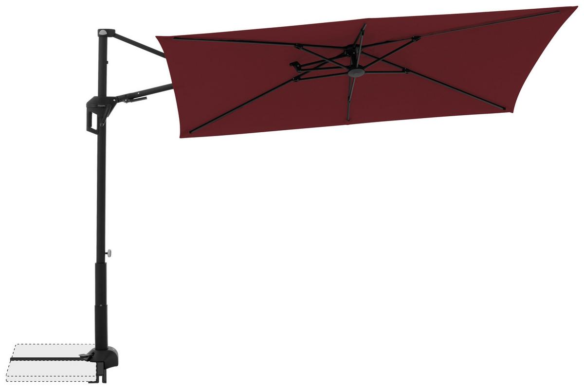 Ampelschirm Active City Bordeaux/Schwarz ca. 240x135cm - Bordeaux/Schwarz, Basics, Textil/Metall (240/135cm) - Doppler