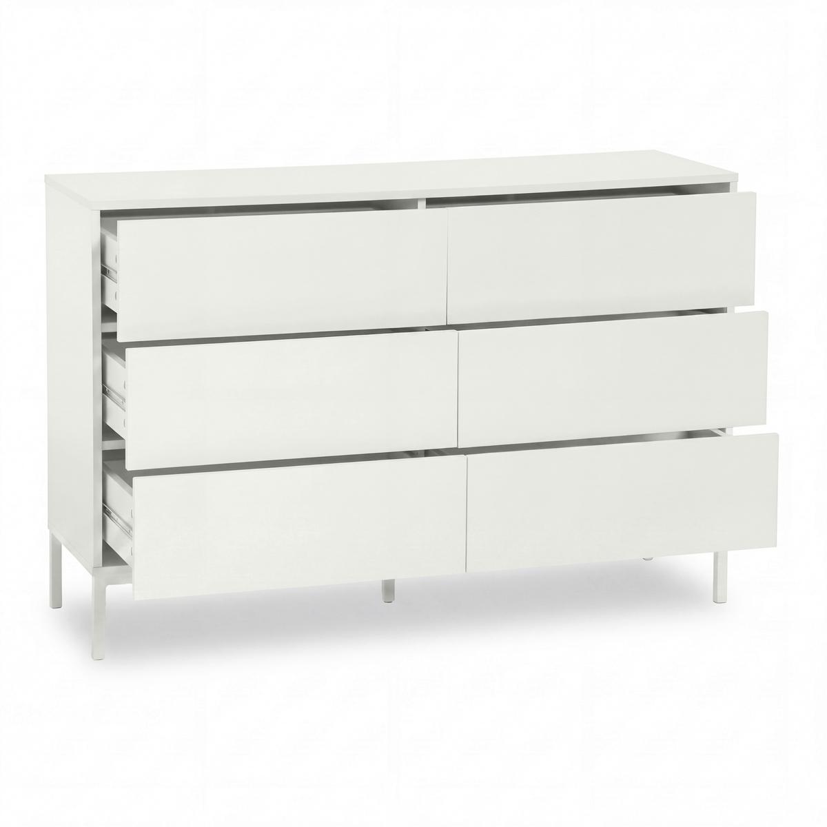 Sideboard Mdf/eisen - Weiss, Modern, Holzwerkstoff/Metall (120/80/40cm) - Bessagi Home