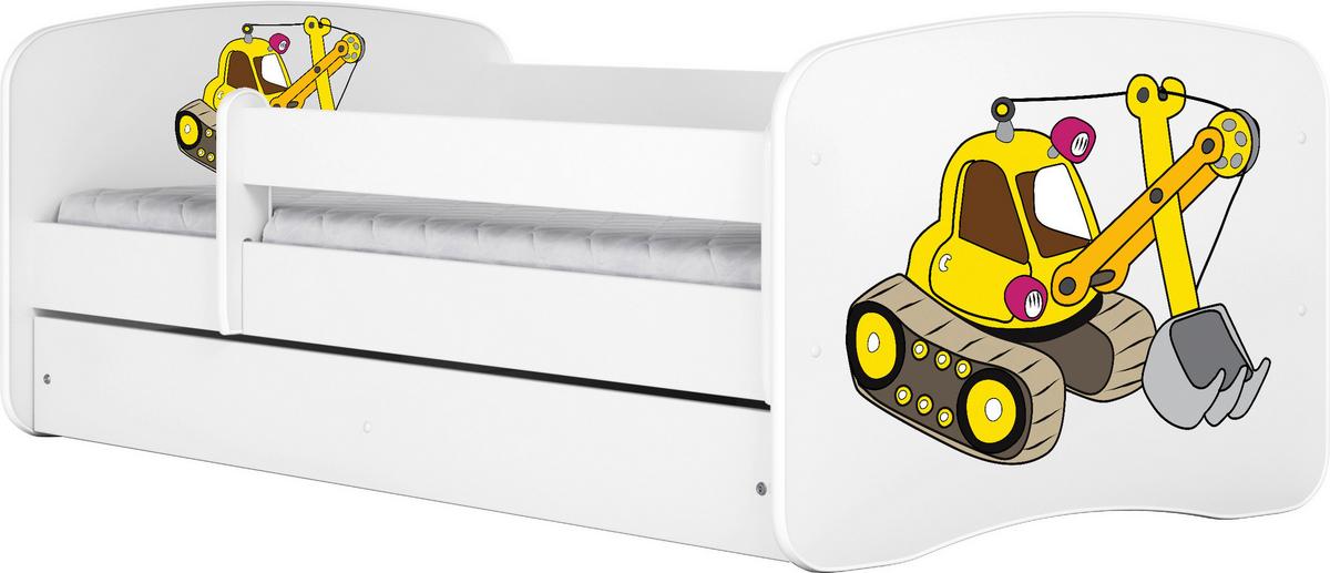 Otroška Postelja Babydreams, Bela, 80x160cm - bela/barve breze, Moderno, tekstil/leseni material (80/160cm) - MID.YOU