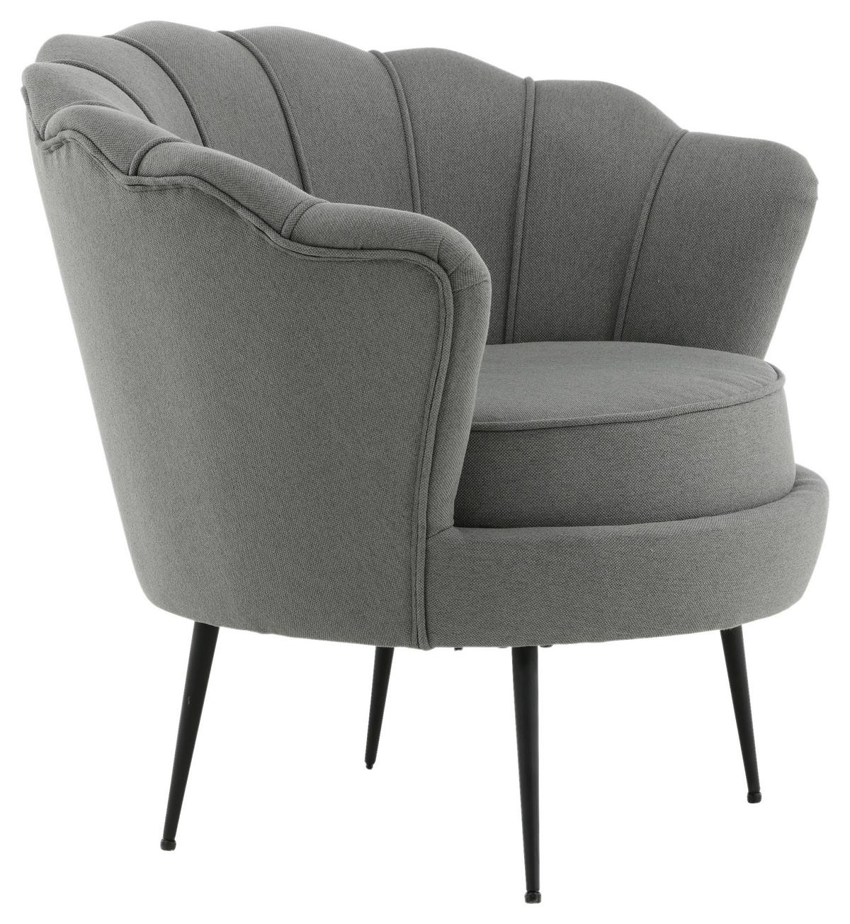 Sessel Calais ca. 83x76 cm Grau - Schwarz/Grau, Design, Textil/Metall (83/76/77cm) - Livetastic