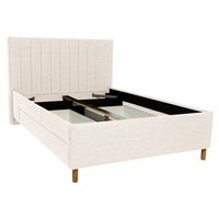 Polsterbett Talio Beige ca. 140x200cm - Eichefarben/Beige, KONVENTIONELL, Holz/Holzwerkstoff (140/200cm) - Mömax