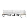 LOUNGEGARNITUR ARIANNA - Creme/Schwarz, MODERN, Kunststoff/Textil (228cm) - Bessagi Garden
